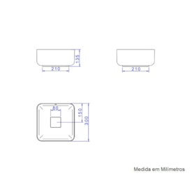 Cuba para Banheiro de Apoio Deca Quadrada 30x30cm Branca - L.11030.17