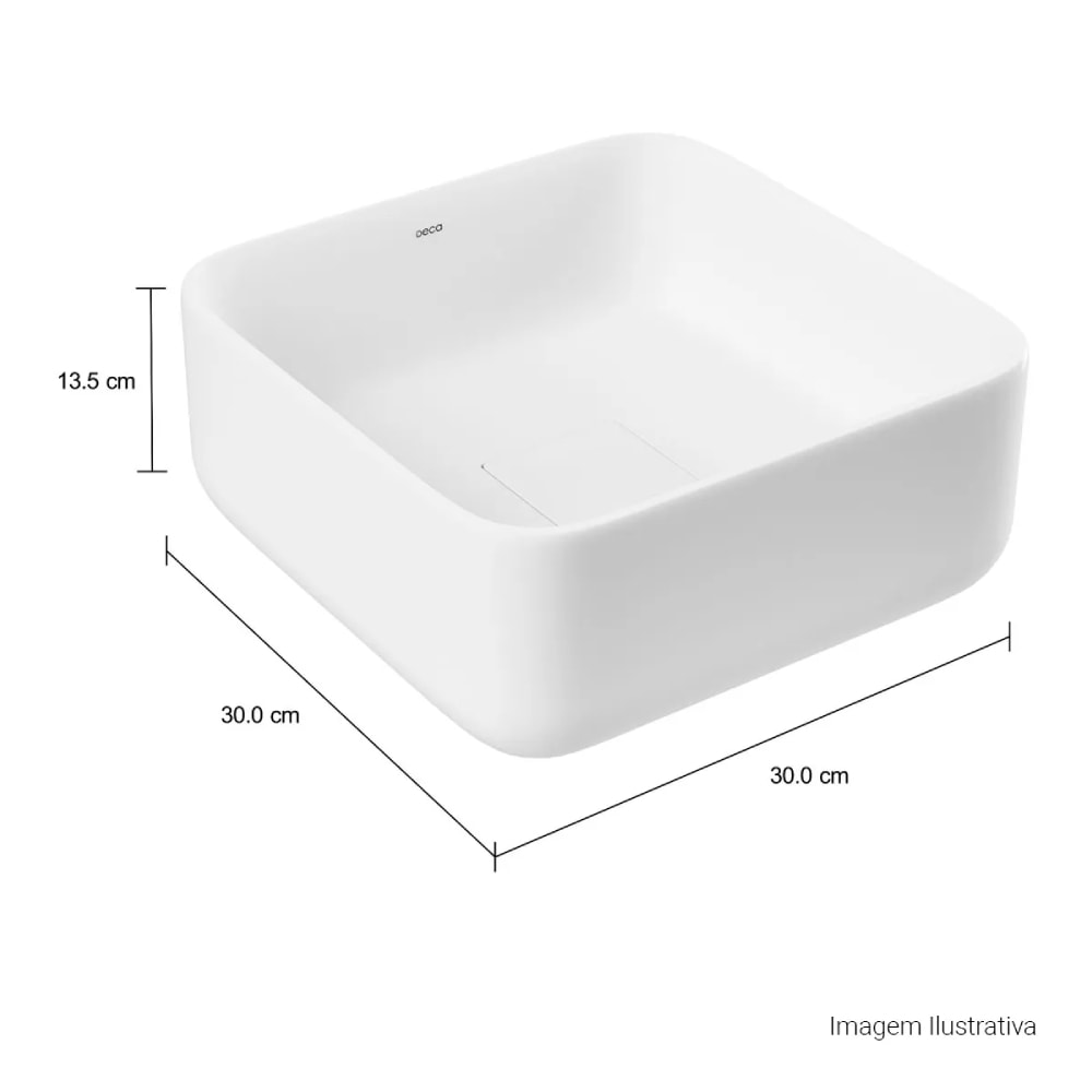Cuba para Banheiro de Apoio Deca Quadrada 30x30cm Branca - L.11030.17