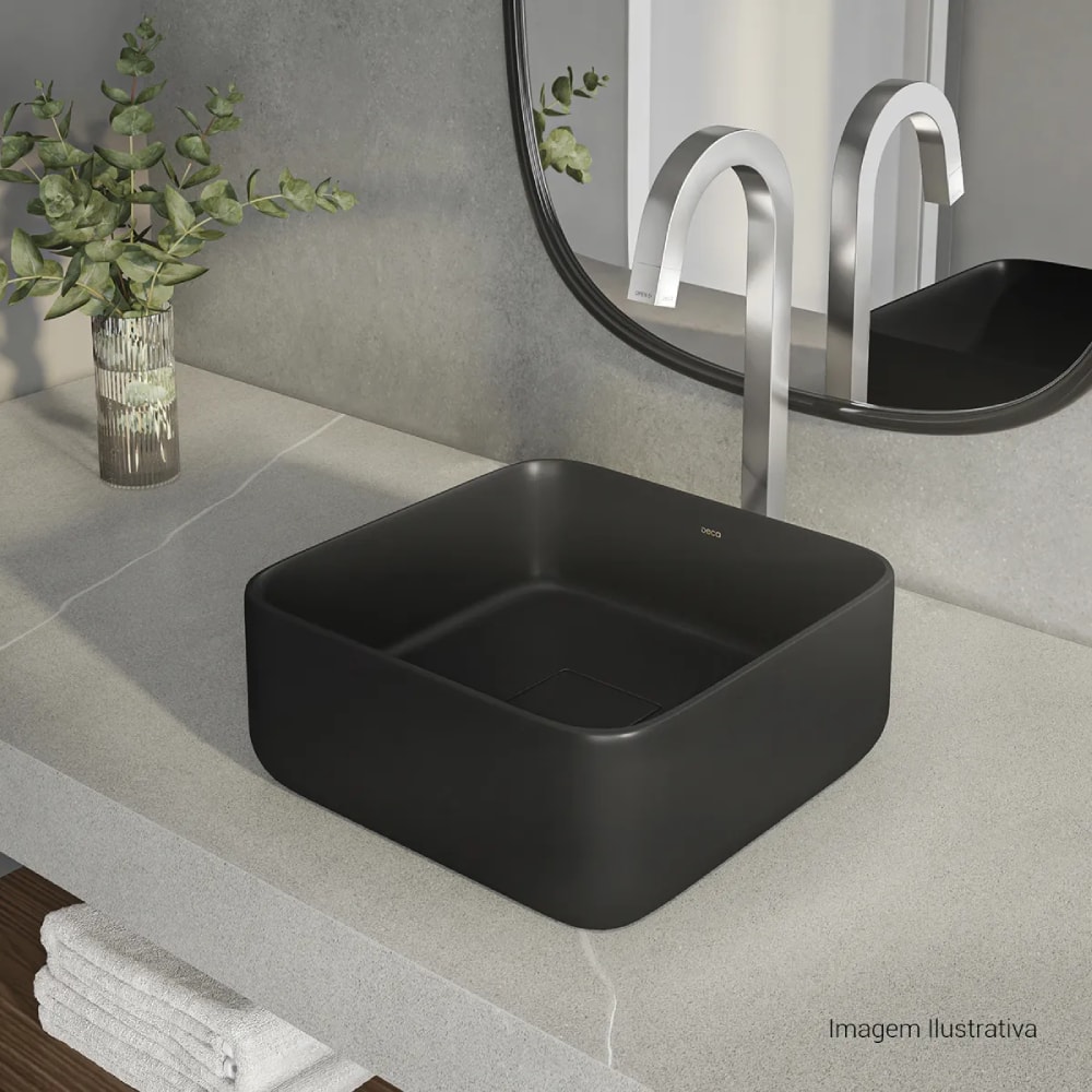 Cuba para Banheiro de Apoio Deca Quadrada 30x30cm Ébano Fosco - L.11030.94