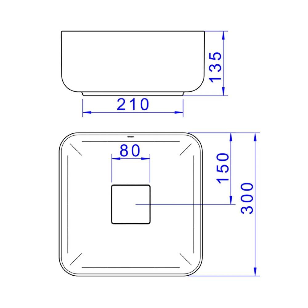 Cuba para Banheiro de Apoio Deca Quadrada 30x30cm Soft Antracite - L.11030.85