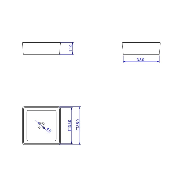 Cuba para Banheiro de Apoio Deca Quadrada 35 x 35cm Branca - L.108.17