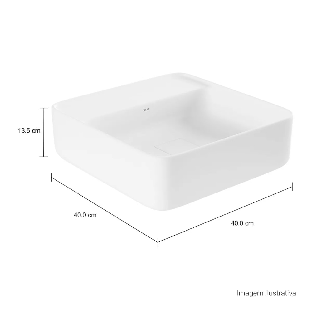 Cuba para Banheiro de Apoio Deca Quadrada 40x40cm Branca - L.11040.M.17