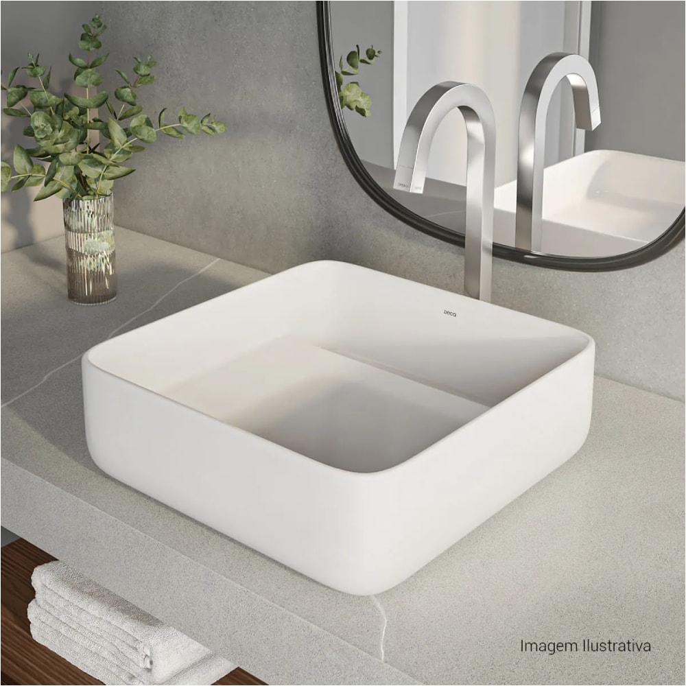 Cuba para Banheiro de Apoio Deca Quadrada 40x40cm Branca - L.11040.VO.17