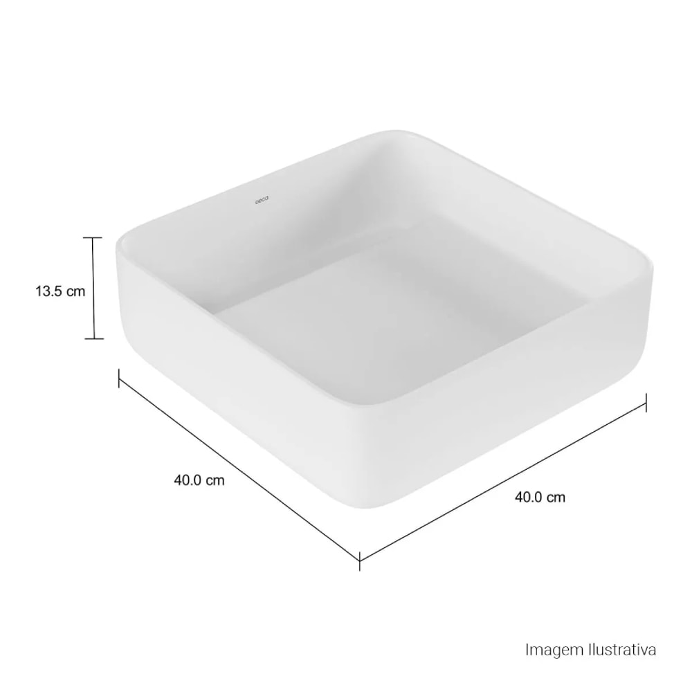 Cuba para Banheiro de Apoio Deca Quadrada 40x40cm Branca - L.11040.VO.17