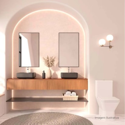 Cuba para Banheiro de Apoio Deca Quadrada 40x40cm Ebano Fosco - L.11040.M.94