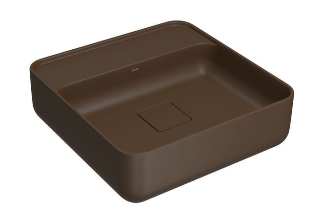 Cuba para Banheiro de Apoio Deca Quadrada 40x40cm Marrom Fosco - L.11040.M.22