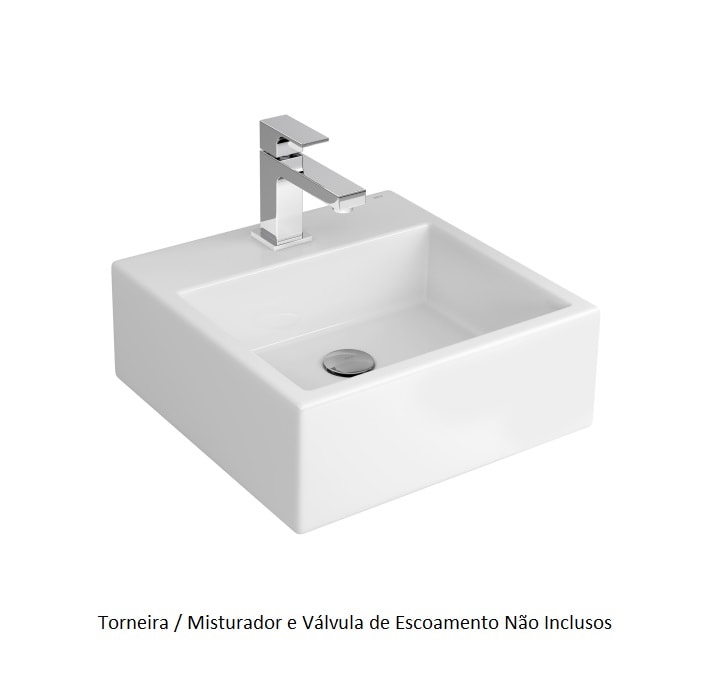 Cuba para Banheiro de Apoio Deca Quadrada 41,5x41,5cm Branca - L.73.17