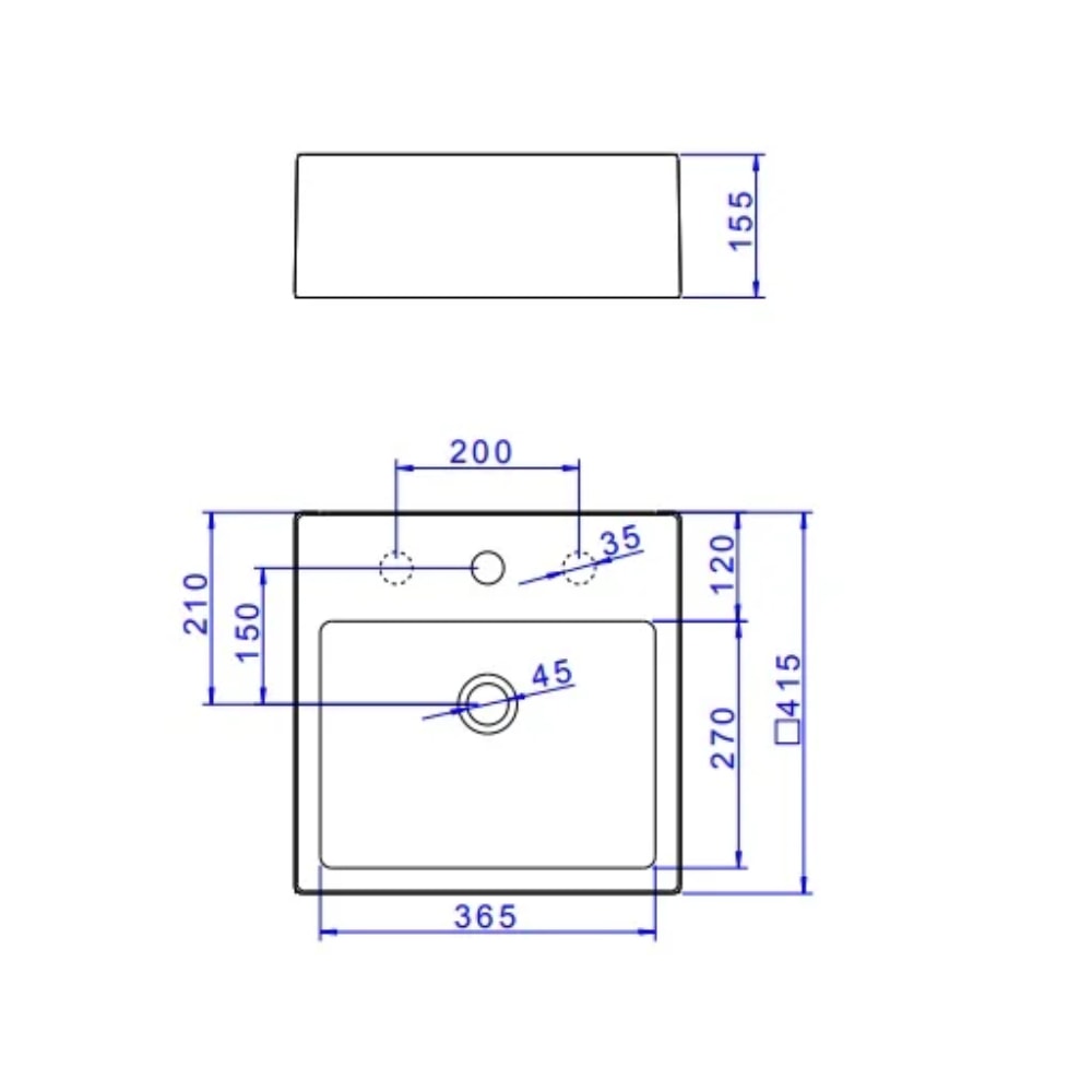 Cuba para Banheiro de Apoio Deca Quadrada 41,5x41,5cm Branca - L.73.17