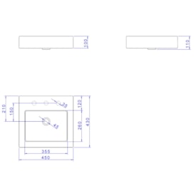 Cuba para Banheiro de Apoio Deca Quadrada 45 x 43cm Ébano Fosco - L.737.94