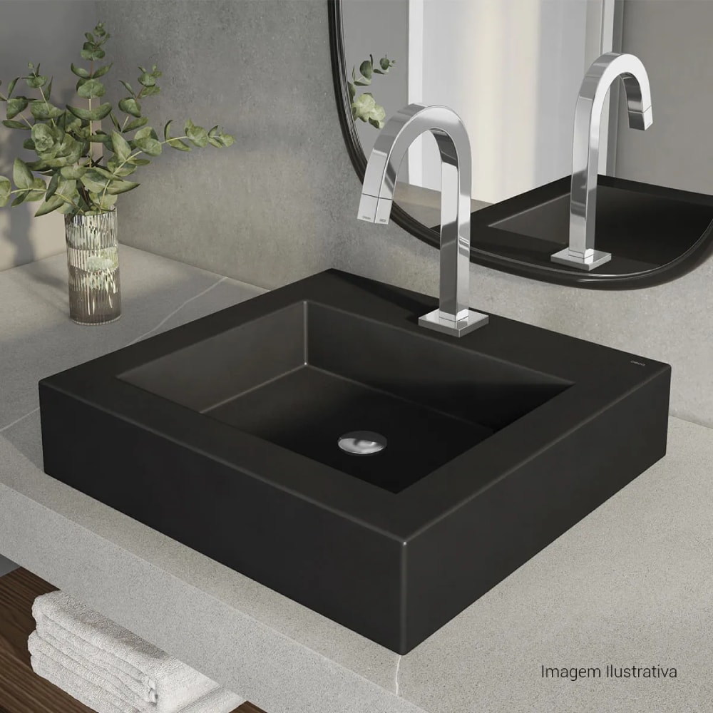 Cuba para Banheiro de Apoio Deca Quadrada 45x43cm Ébano Fosco - L.737.94
