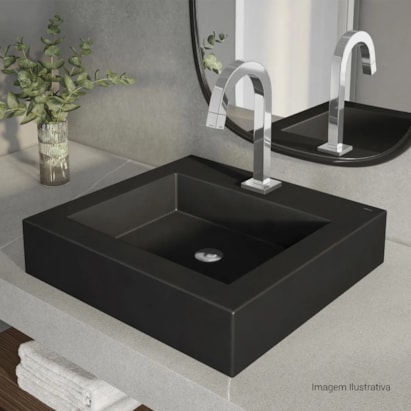 Cuba para Banheiro de Apoio Deca Quadrada 45x43cm Ébano Fosco - L.737.94