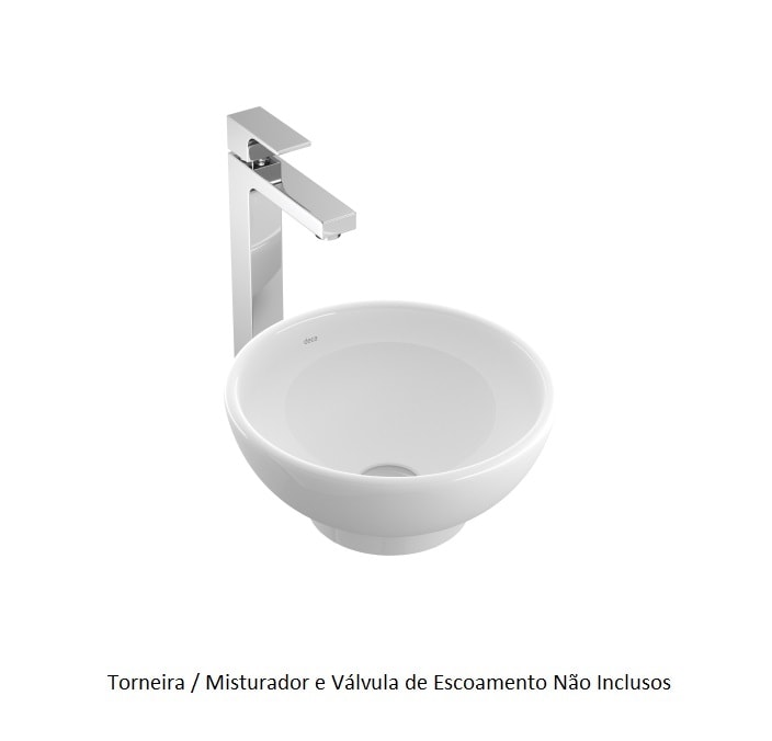 Cuba para Banheiro de Apoio Deca Redonda 30,5cm Branca - L.460.17