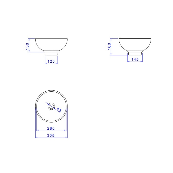 Cuba para Banheiro de Apoio Deca Redonda 30,5cm Branca - L.460.17