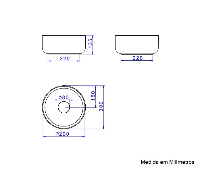 Cuba para Banheiro de Apoio Deca Redonda 30 x 30cm Branca - L.12030.17