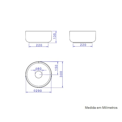 Cuba para Banheiro de Apoio Deca Redonda 30 x 30cm Branca - L.12030.17