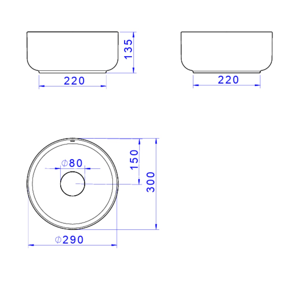 Cuba para Banheiro de Apoio Deca Redonda 30cm Marrom - L.12030.22
