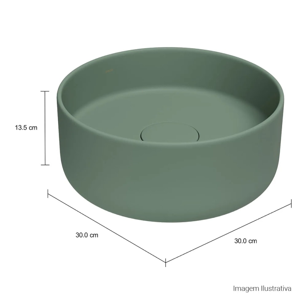 Cuba para Banheiro de Apoio Deca Redonda 30cm Sálvia - L.12030.49