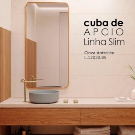 Cuba para Banheiro de Apoio Deca Redonda 30cm Soft Antracite - L.12030.85