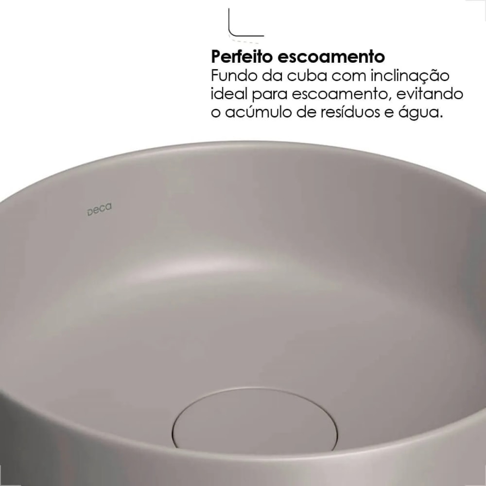 Cuba para Banheiro de Apoio Deca Redonda 30cm Soft Antracite - L.12030.85