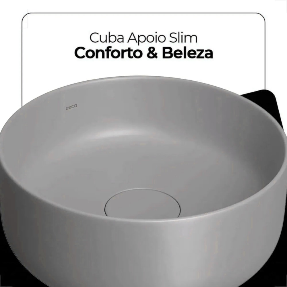 Cuba para Banheiro de Apoio Deca Redonda 30cm Soft Antracite - L.12030.85