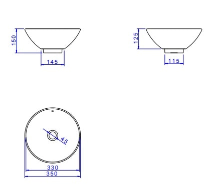 Cuba para Banheiro de Apoio Deca Redonda 35cm Branca - L.155.17