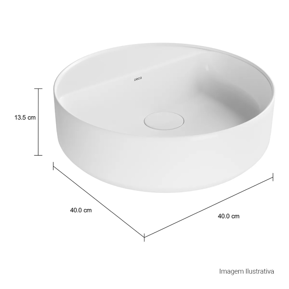 Cuba para Banheiro de Apoio Deca Redonda 40cm Branca - L.12040.M.17