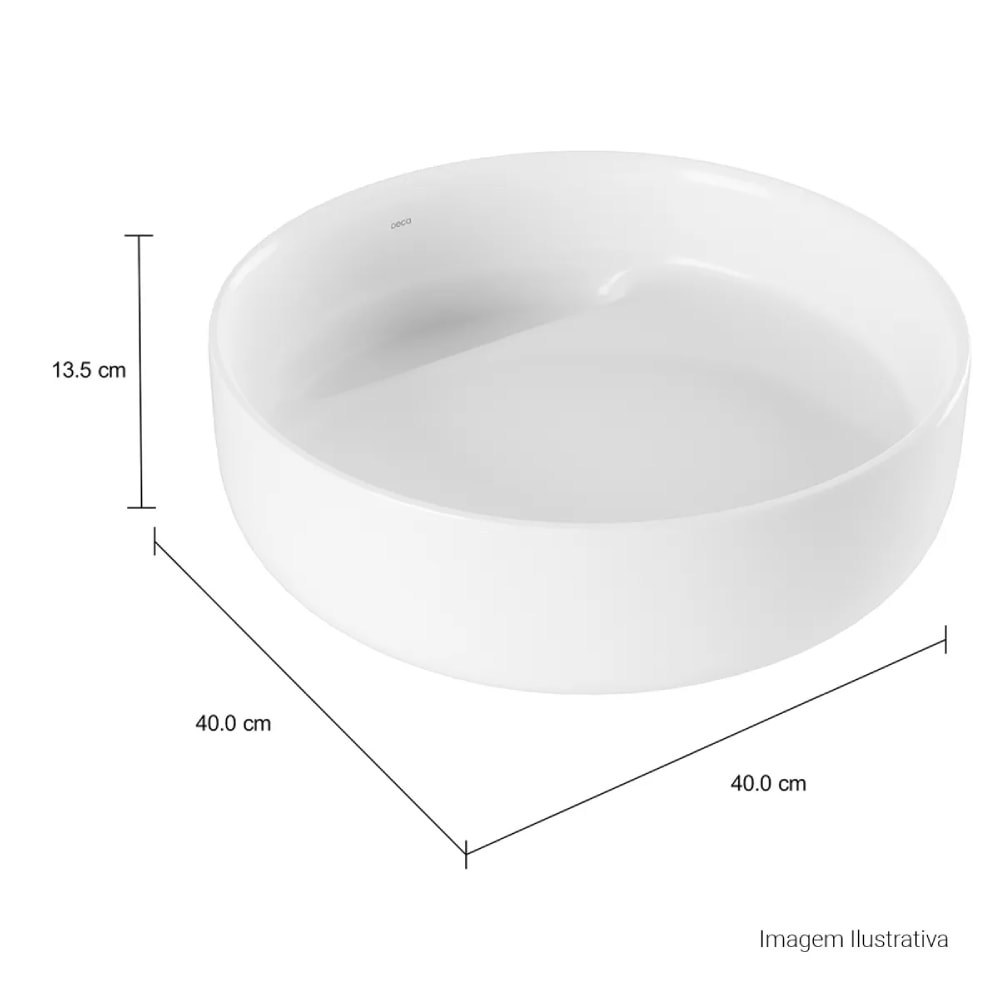 Cuba para Banheiro de Apoio Deca Redonda 40cm Branca - L.12040.VO.17