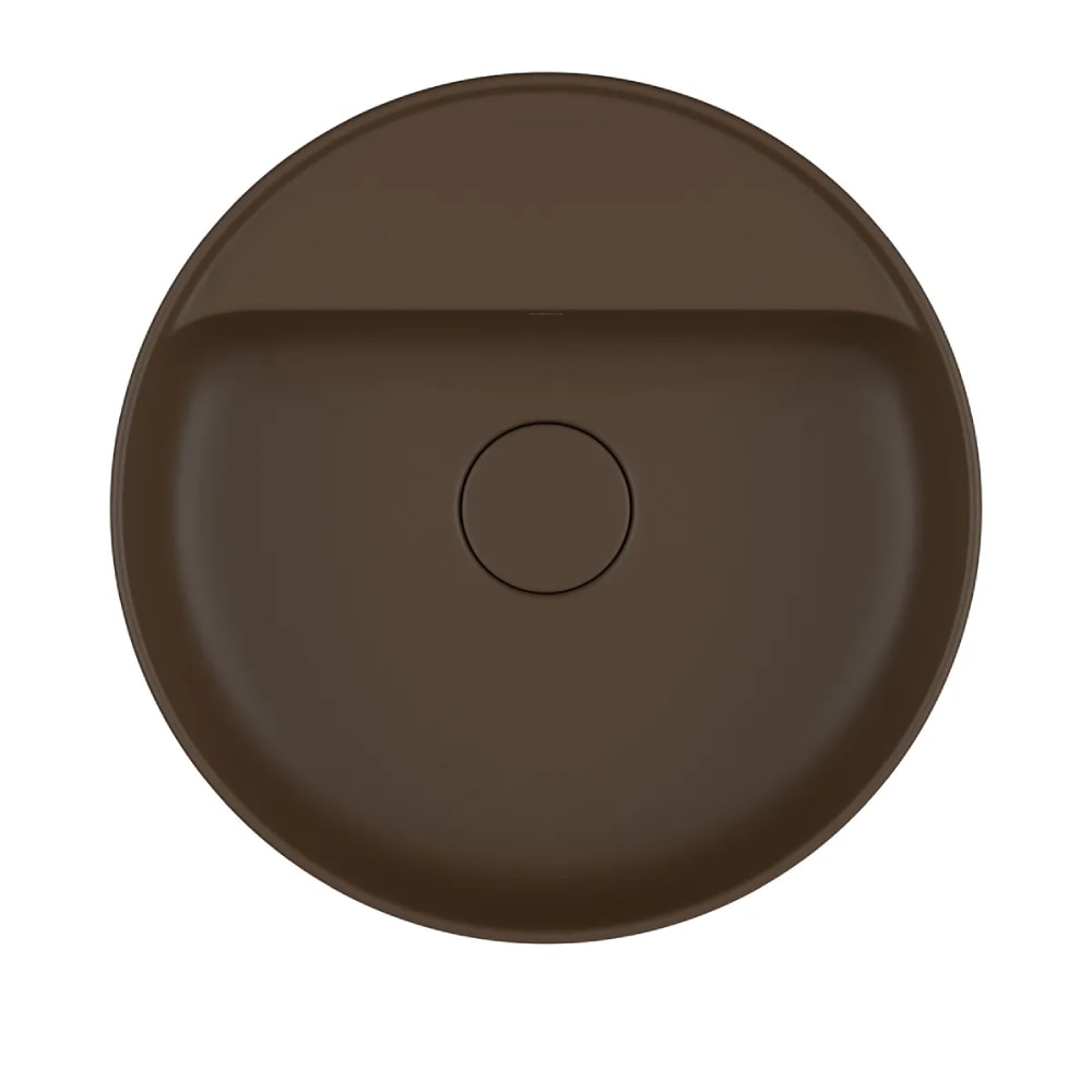 Cuba para Banheiro de Apoio Deca Redonda 40cm Marrom Fosco - L.12040.M.22