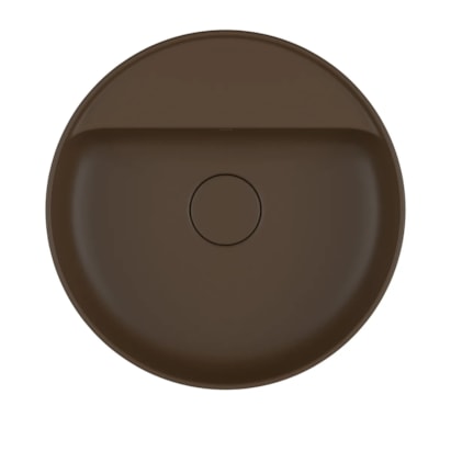 Cuba para Banheiro de Apoio Deca Redonda 40cm Marrom Fosco - L.12040.M.22