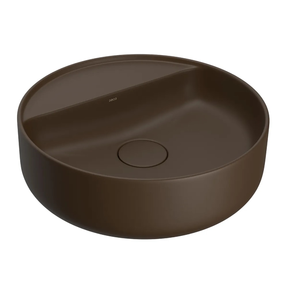 Cuba para Banheiro de Apoio Deca Redonda 40cm Marrom Fosco - L.12040.M.22