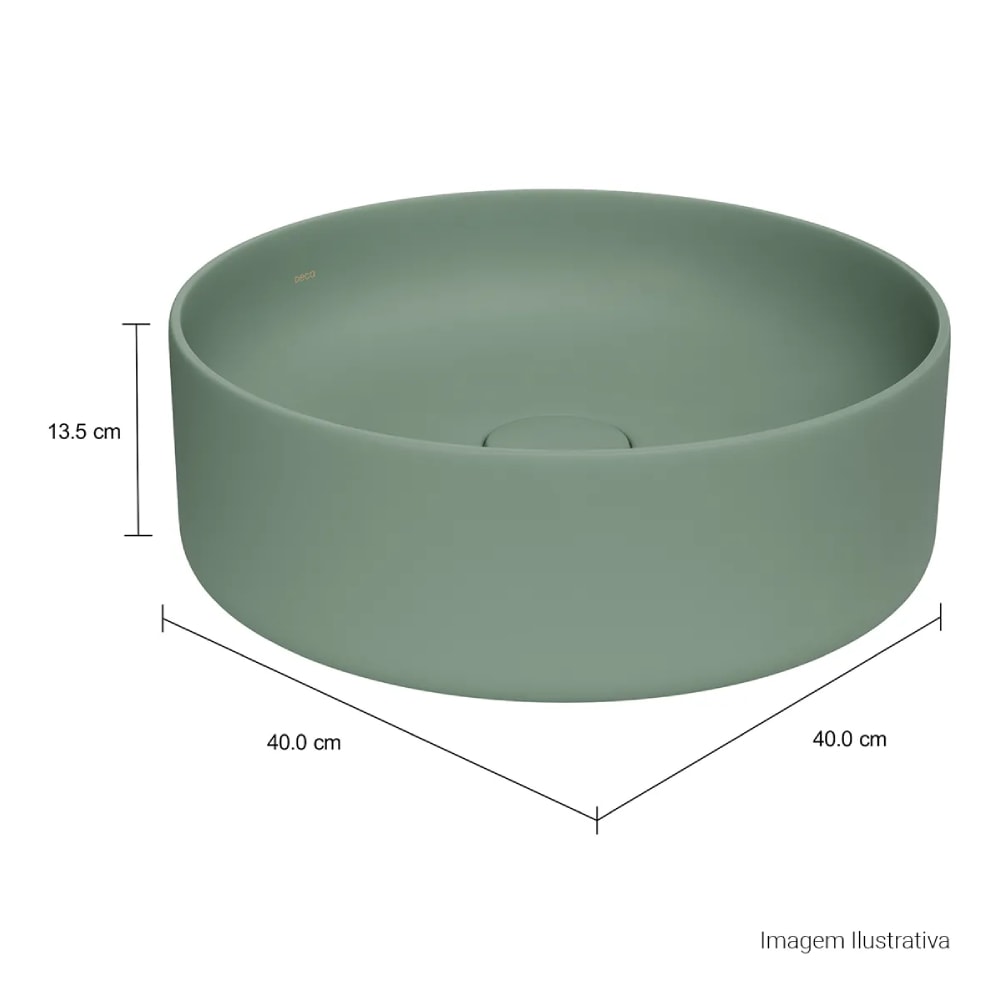 Cuba para Banheiro de Apoio Deca Redonda 40cm Sálvia - L.12040.49