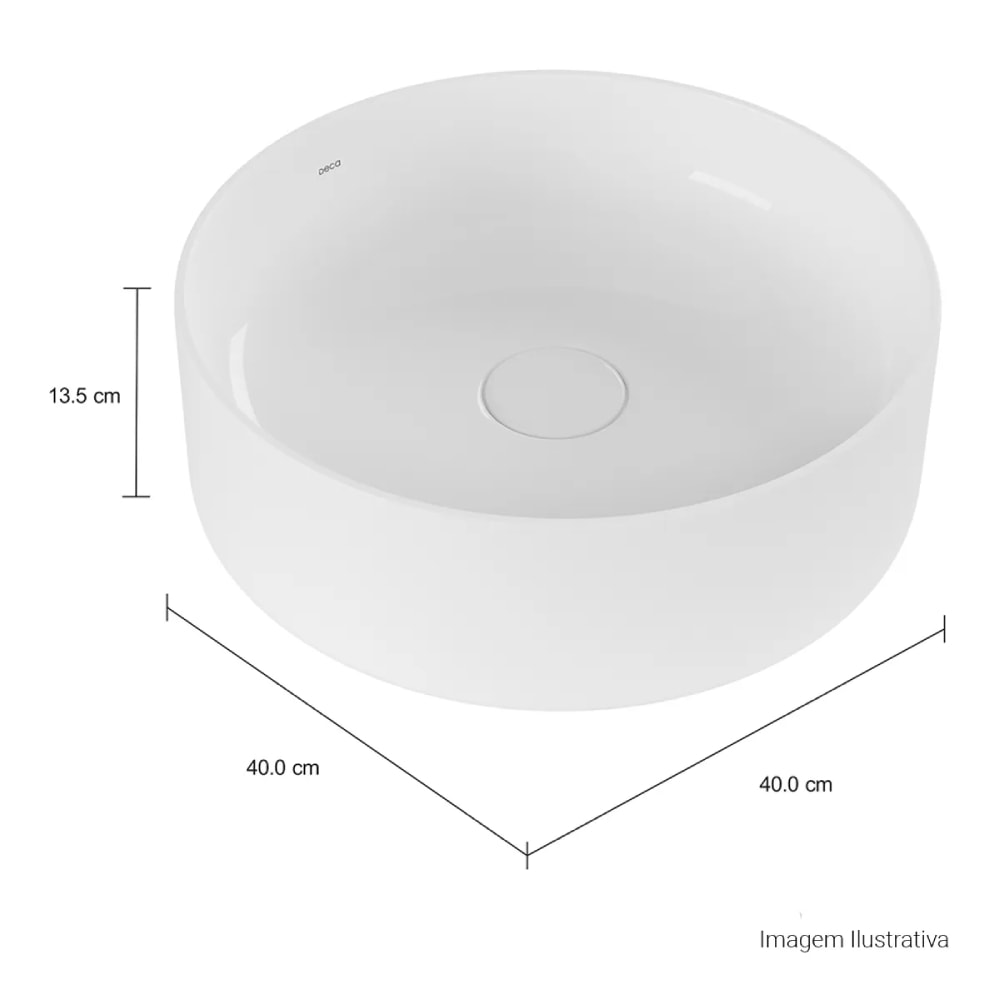 Cuba para Banheiro de Apoio Deca Redonda 40x40cm Branca - L.12040.17