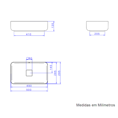 Cuba para Banheiro de Apoio Deca Retangular 29,5x50cm Branca - L.13050.17