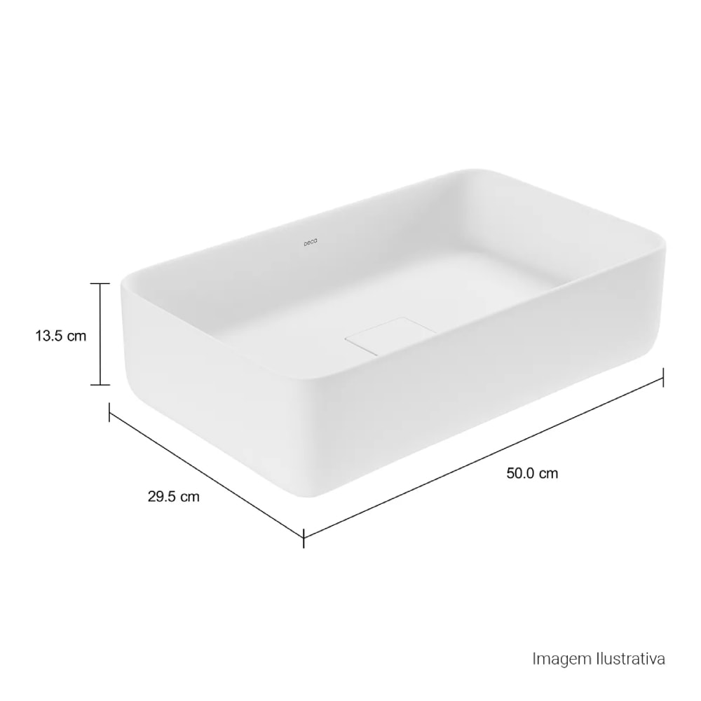 Cuba para Banheiro de Apoio Deca Retangular 29,5x50cm Branca - L.13050.17