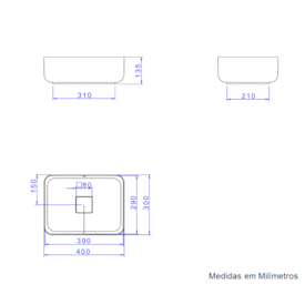 Cuba para Banheiro de Apoio Deca Retangular 30 x 40cm Branca - L.13040.17