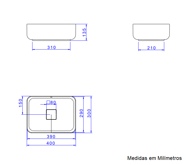 Cuba para Banheiro de Apoio Deca Retangular 30 x 40cm Branca - L.13040.17