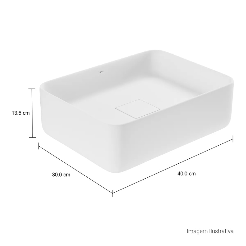 Cuba para Banheiro de Apoio Deca Retangular 30x40cm Branca - L.13040.17