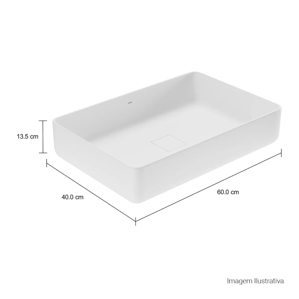 Cuba para Banheiro de Apoio Deca Retangular 40x60cm Branca - L.13060.17