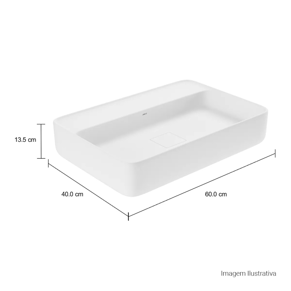 Cuba para Banheiro de Apoio Deca Retangular 40x60cm Branca - L.13060.M.17