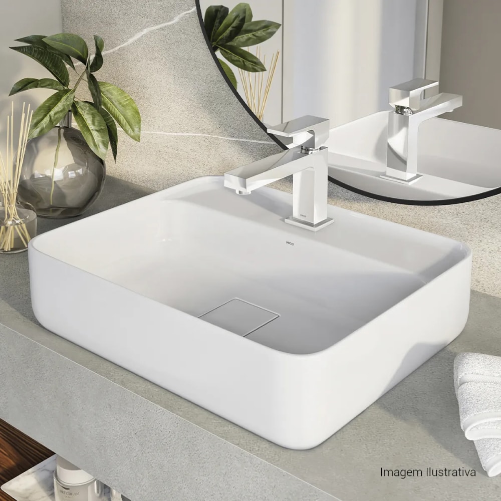Cuba para Banheiro de Apoio Deca Retangular 50cm Branca - L.13050.M.17