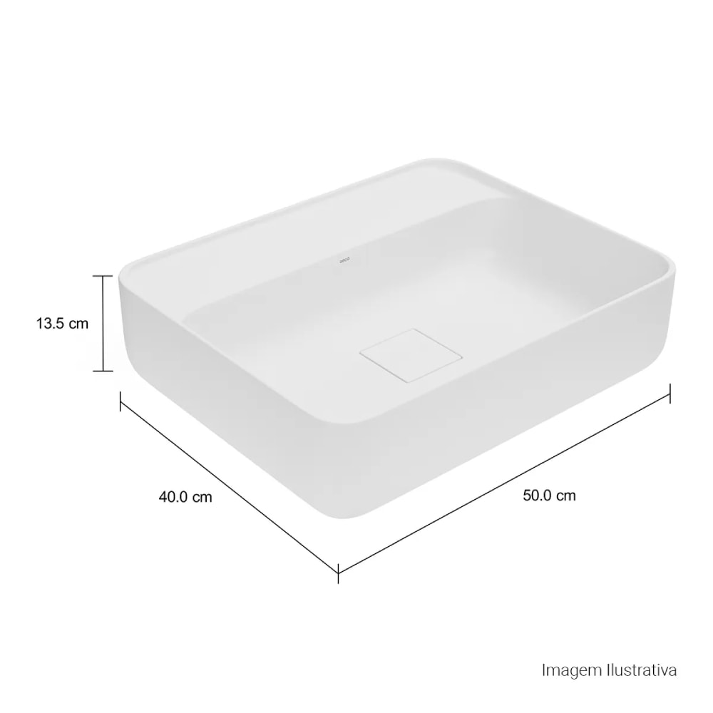 Cuba para Banheiro de Apoio Deca Retangular 50cm Branca - L.13050.M.17