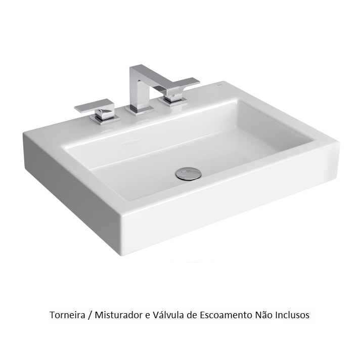 Cuba para Banheiro de Apoio Deca Retangular 60 x 45cm Branca - L.19.17