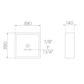 Cuba para Banheiro de Apoio Docol Quadrada 39 x 39cm Branca - 00969926