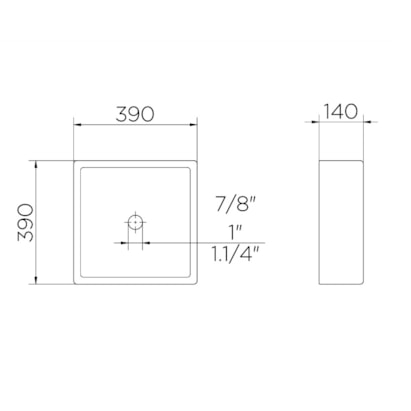 Cuba para Banheiro de Apoio Docol Quadrada 39 x 39cm Branca - 00969926