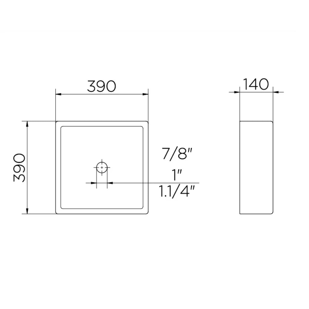 Cuba para Banheiro de Apoio Docol Quadrada 39x39cm Branca - 00969926
