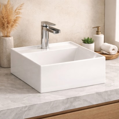 Cuba para Banheiro de Apoio Docol Quadrada 41x41cm Branca - 00970026