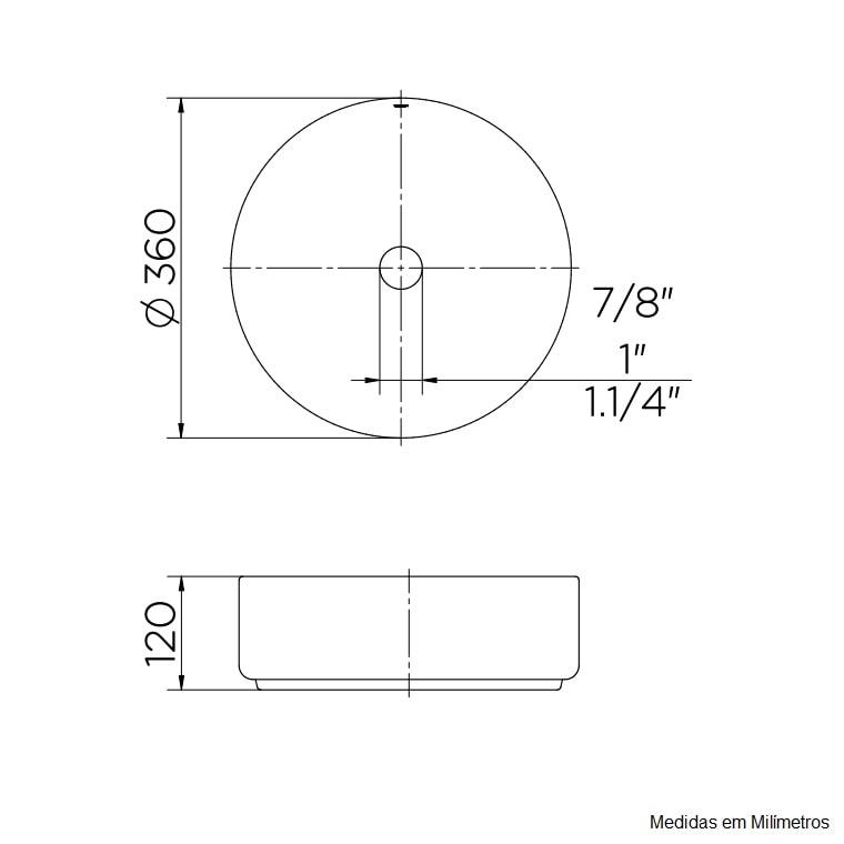 Cuba para Banheiro de Apoio Docol Redonda 36cm Branca - 00970926