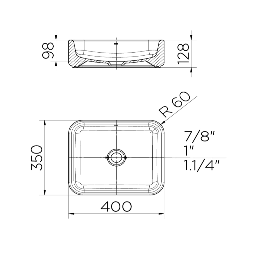 Cuba para Banheiro de Apoio Docol Retangular 40x35cm Branco - 1539726