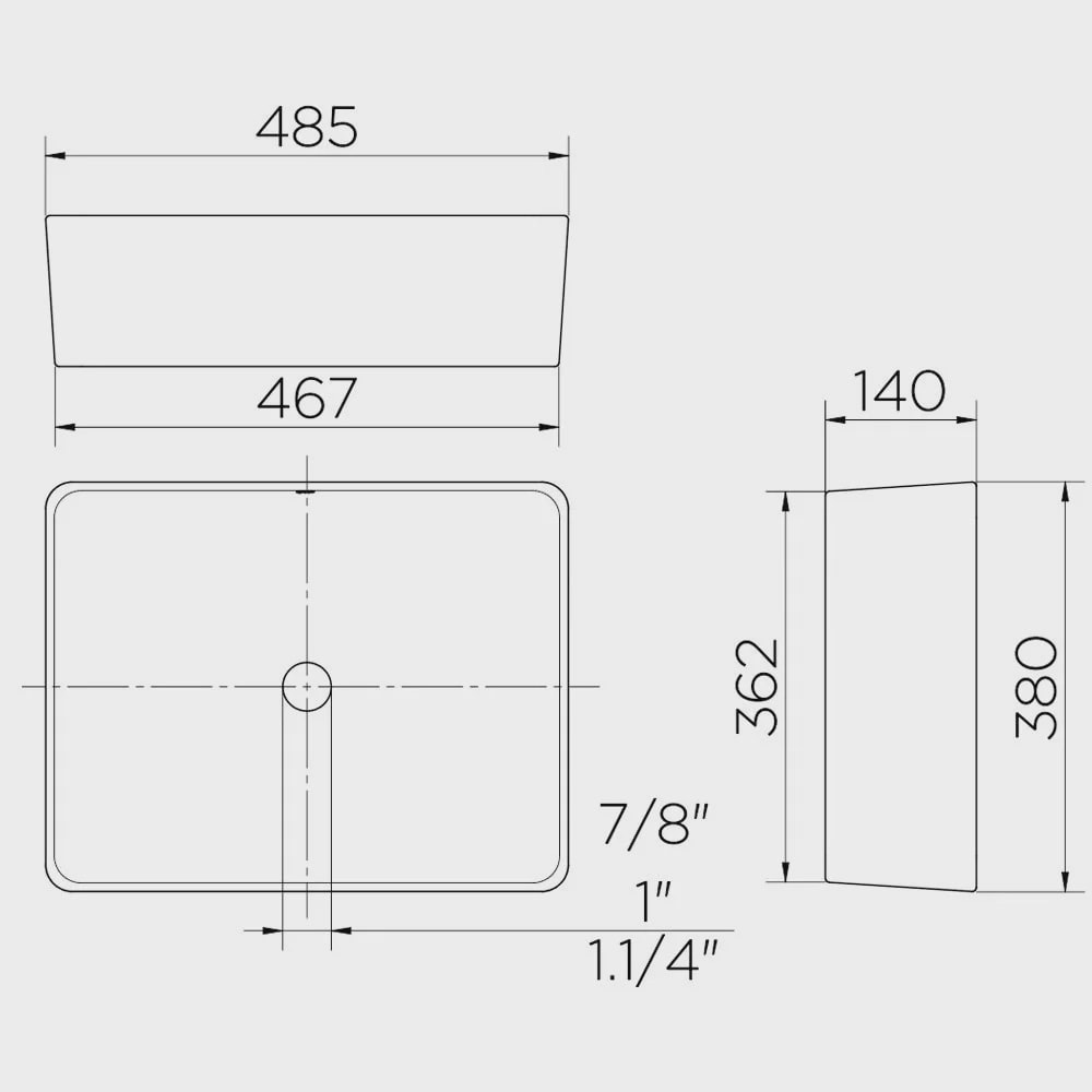 Cuba para Banheiro de Apoio Docol Retangular 48x38x14cm Branca - 1668126
