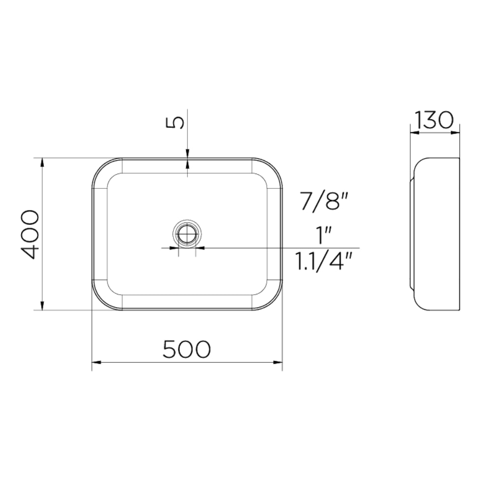 Cuba para Banheiro de Apoio Docol Retangular 50x40cm Branca - 00971126